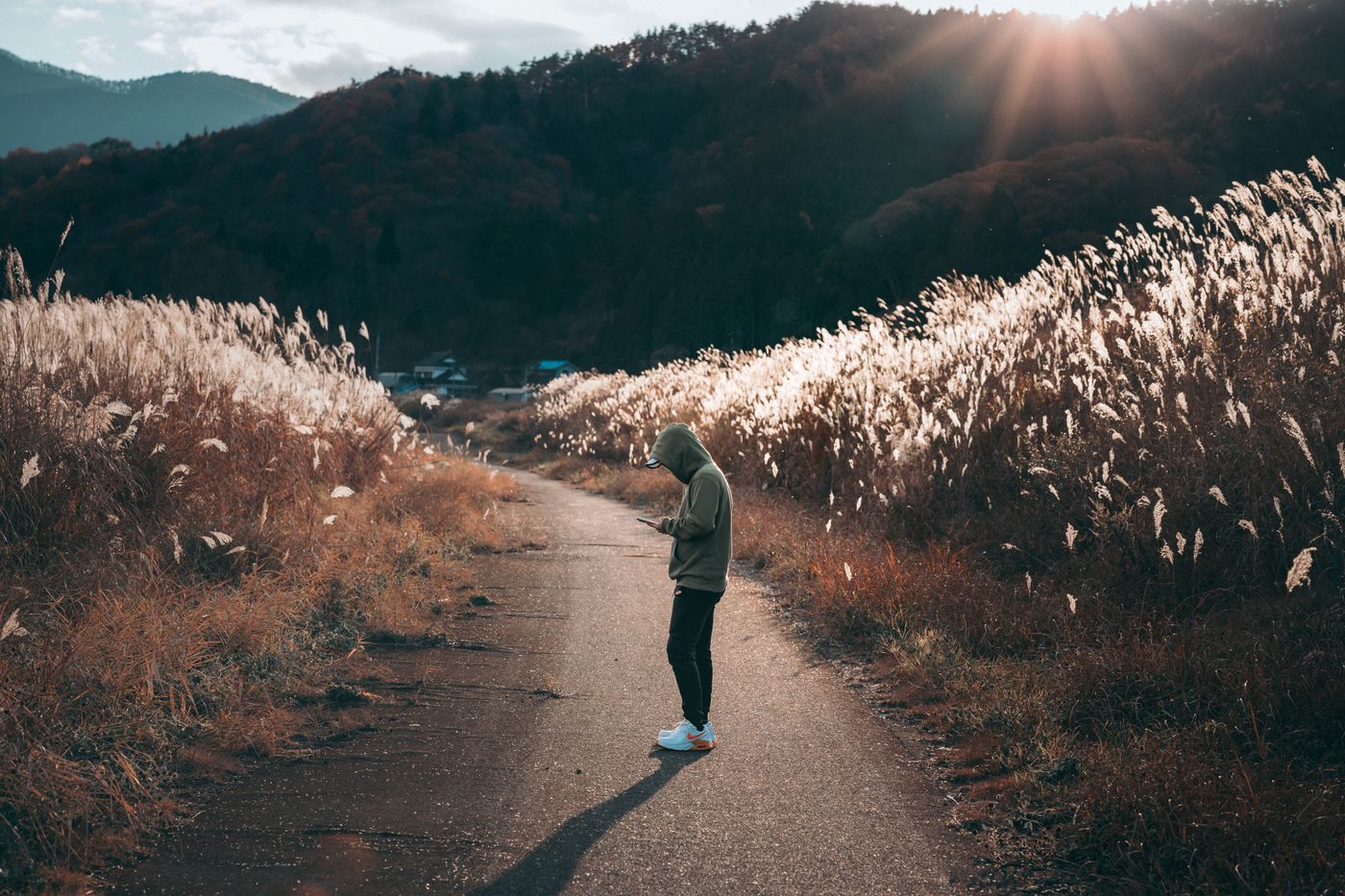 A person walking a clear path forward